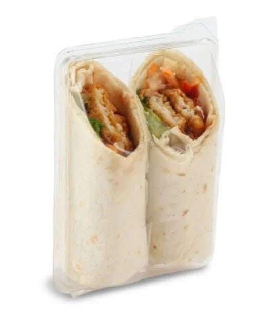 Tortilla Clear Container with Hinged Lid (320's)