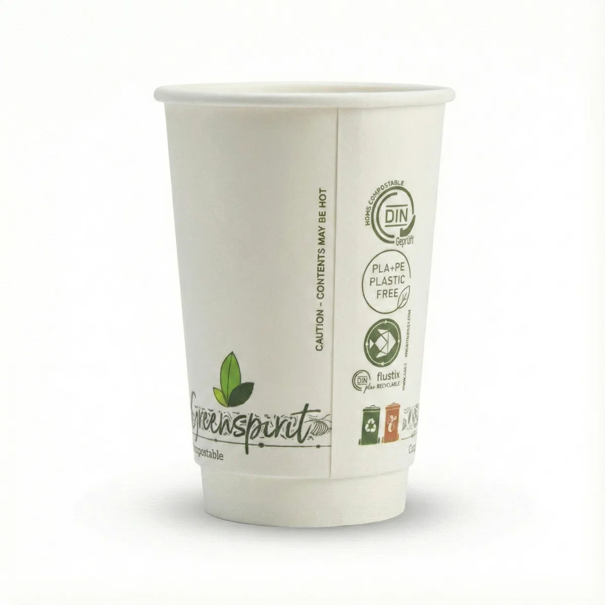 White Greenspirit Aqueous DW Hot Cups (20x25)