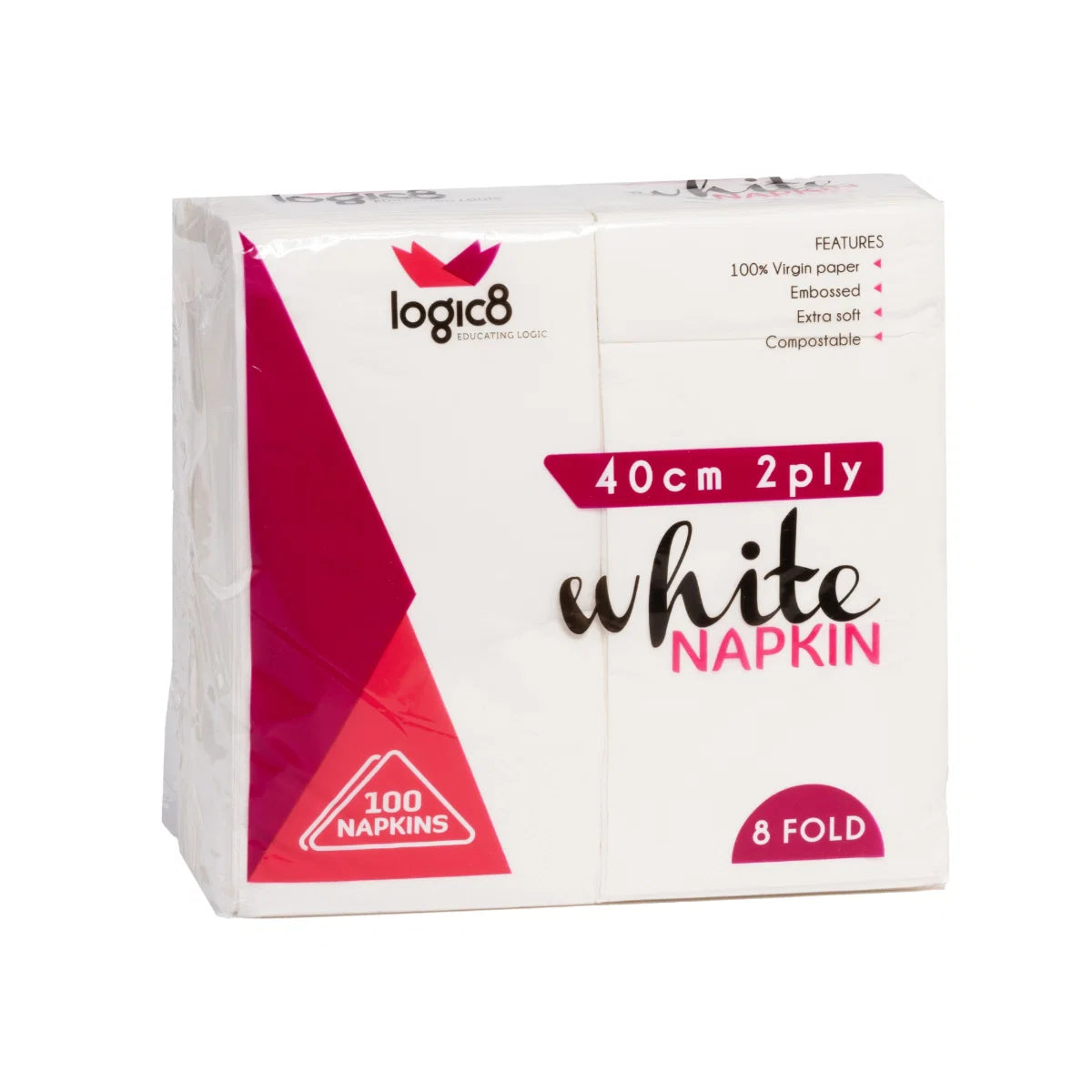Logic8 2ply White Lunch Napkin (20x100)