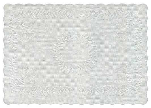 14x10" Tray paper white embossed 40gsm (4x250`s)