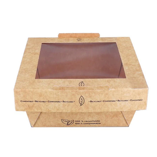 Lunchipak Compostable Windowed Boxes 15x15x4.5" (160)