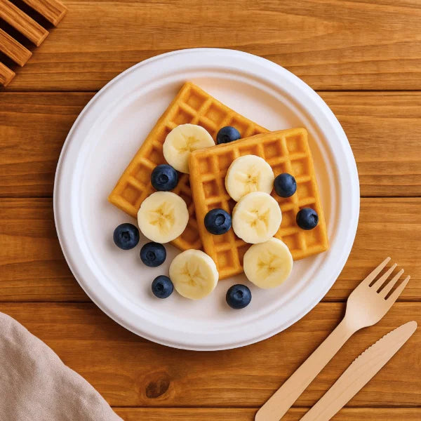 Bagasse Round Plate (20x50`s) - PFAS FREE