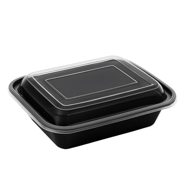 Onyx PP Microwavable & Reusable Black Base Clear Lid