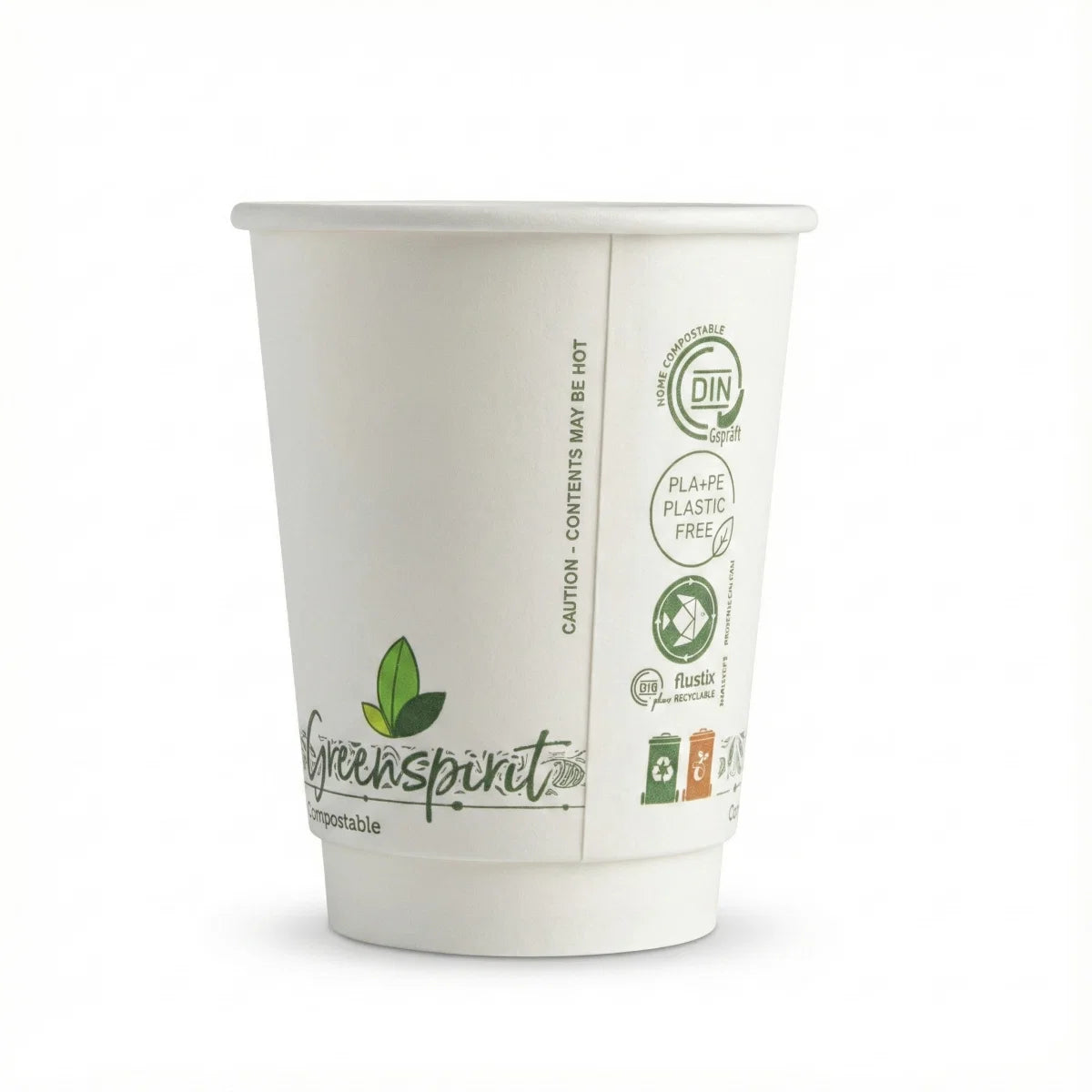 White Greenspirit Aqueous DW Hot Cups (20x25)