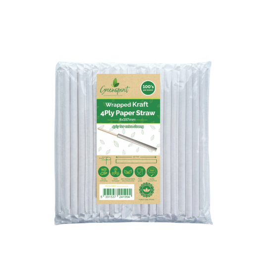 8x197mm, 4ply, Wrapped GS Paper Straws Kraft (48x100)