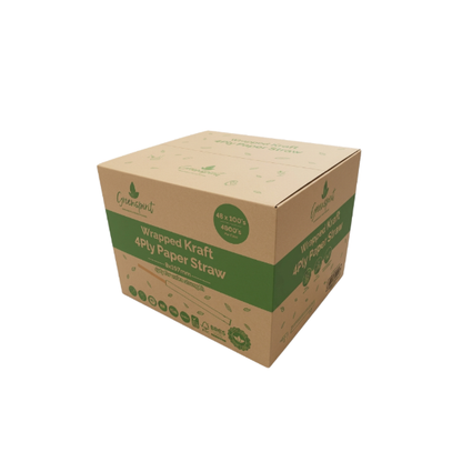 8x197mm, 4ply, Wrapped GS Paper Straws Kraft (48x100)