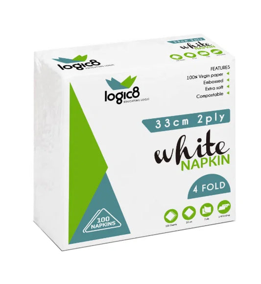 Logic8 2ply White Lunch Napkin (20x100)
