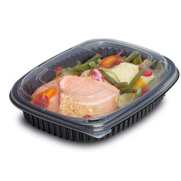 Black 1-Compartment Microwaveable Containers