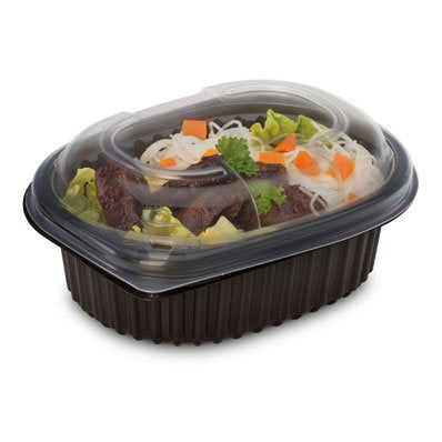 Black 1-Compartment Microwaveable Containers