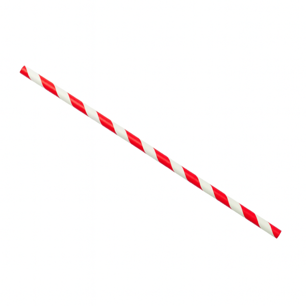 6x197mm, 3ply, Greenspirit Paper Straws Red Stripes (50x100)