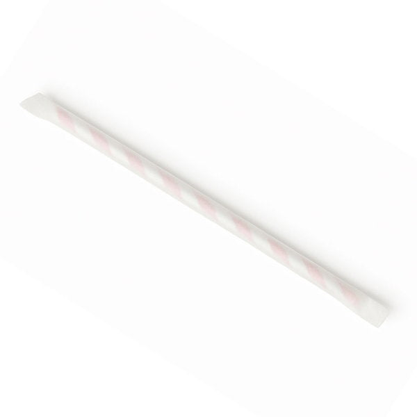 6x197mm, 3ply, Wrapped GS Paper Straws Red Stripes (48x100)