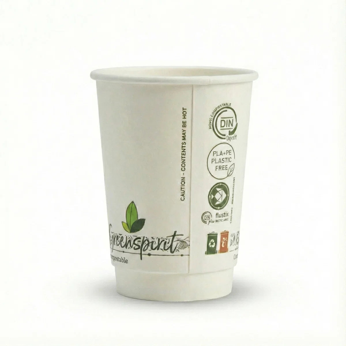 White Greenspirit Aqueous DW Hot Cups (20x25)