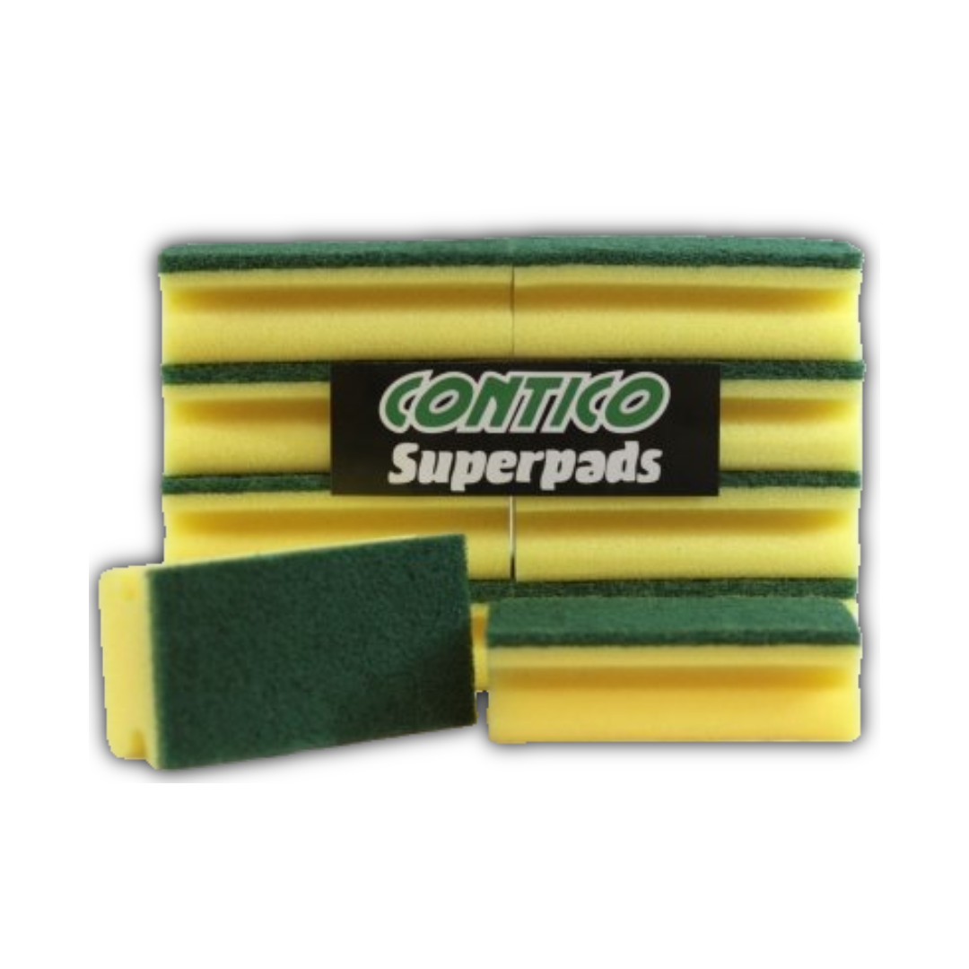 Catering Sponge Scourer Large Hand Grip Yellow/Green Single