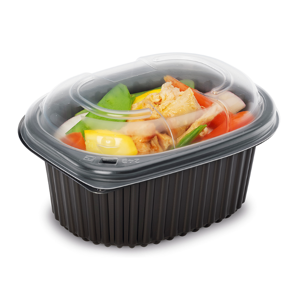 Black 1-Compartment Microwaveable Containers