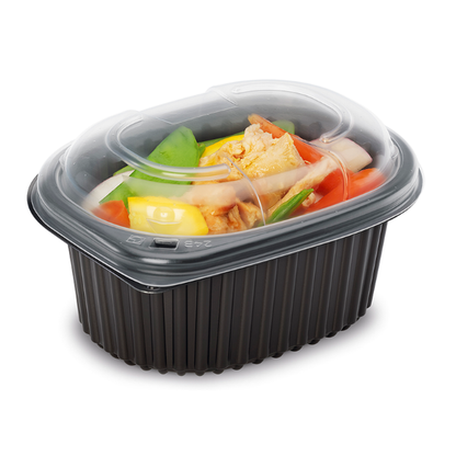 Black 1-Compartment Microwaveable Containers