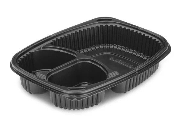 34oz Black 1-Compartment Microwaveable Containers