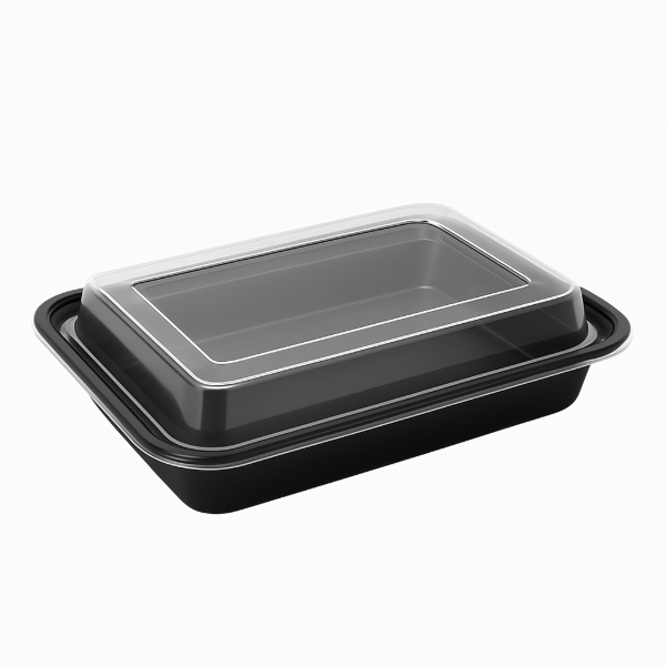 Onyx PP Microwavable & Reusable Black Base Clear Lid