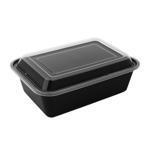 Onyx PP Microwavable & Reusable Black Base Clear Lid