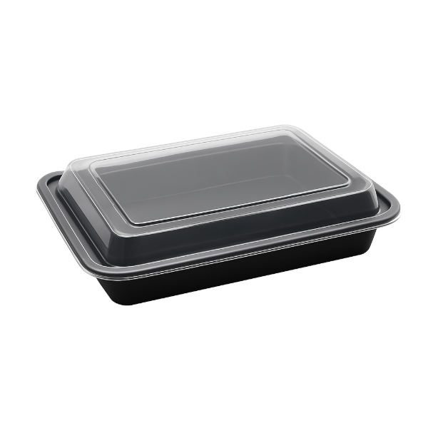 Onyx PP Microwavable & Reusable Black Base Clear Lid