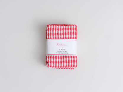 MONOCHECK TEA TOWELS – 5 PACK