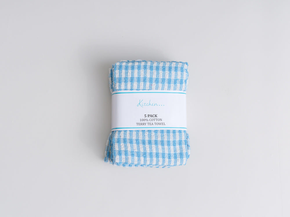 MONOCHECK TEA TOWELS – 5 PACK