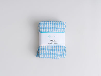 MONOCHECK TEA TOWELS – 5 PACK