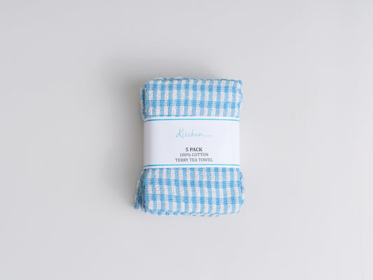MONOCHECK TEA TOWELS – 5 PACK