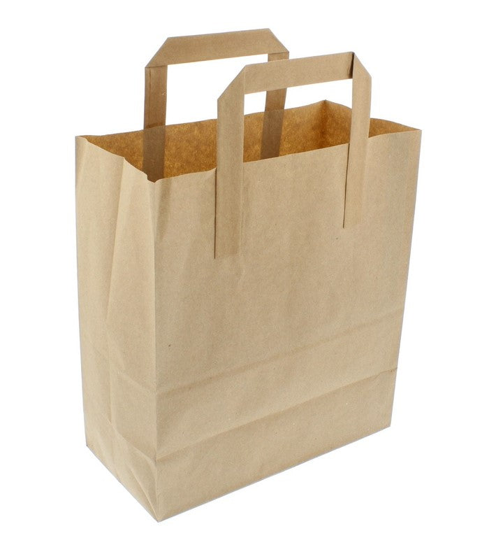 Brown Kraft paper bag with paper tape handles