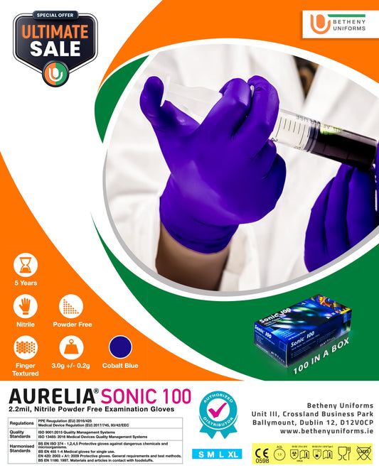 Sonic 100 Nitrile Powder Free Gloves