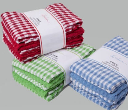 MONOCHECK TEA TOWELS – 5 PACK