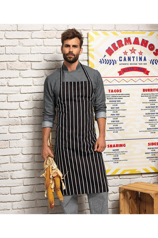 Striped bib apron